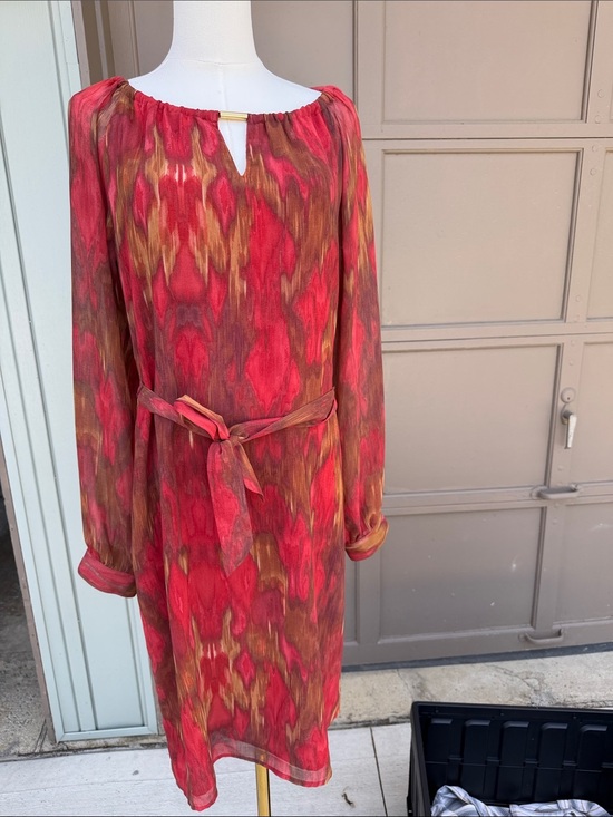 Banana Republic Dresses & Skirts - Vintage Banana Republic heritage Red and Brown Long Sleeve Tie-Waist Dress